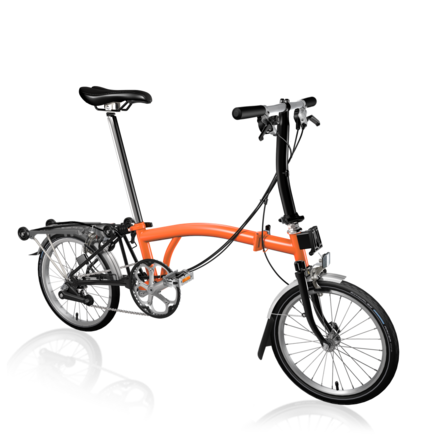 Brompton C-Line Explore Low 6sp with Rack -Coral/Black click to zoom image