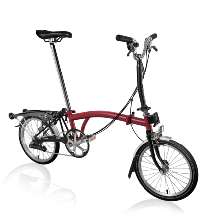 Brompton C-Line Explore Mid 6sp with Rack - House Red/Black click to zoom image