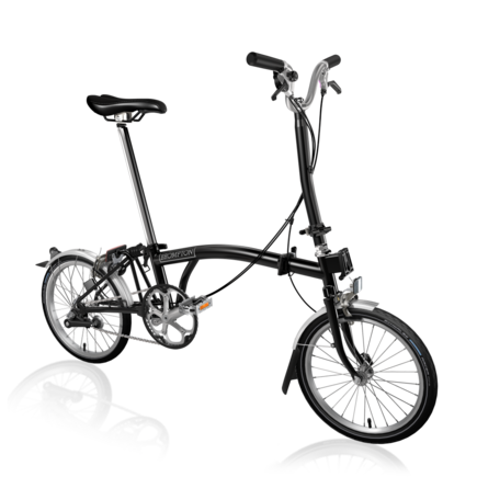 Brompton C-Line Utility High 3sp with Mudguards - Black click to zoom image