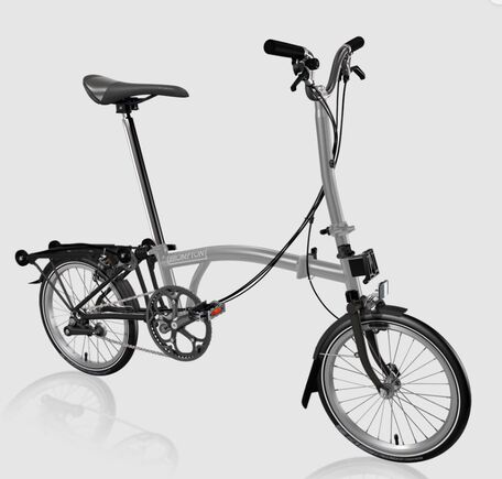 Brompton P-Line H4R Urban with Roller Rack Midnight Grey-Black Ti click to zoom image